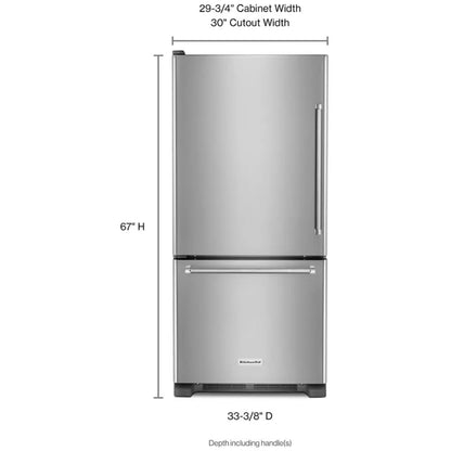 KitchenAid Stainless Steel Refrigerator Model KRBL109ESS Inv# 42480